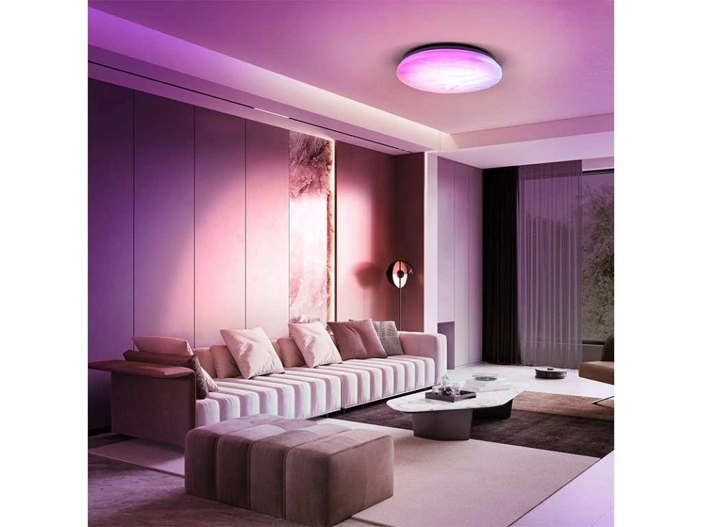 Obrázok: SMART WIFI LED stropné svietidlo okrúhle 380mm 30W RGB+CCT s DO. Zdroj: 123led.sk Obrázok: SMART WIFI LED stropné svietidlo okrúhle 380mm 30W RGB+CCT s DO. Zdroj: 123led.sk